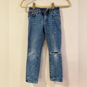 Boys Polo Distressed Blue Denim
